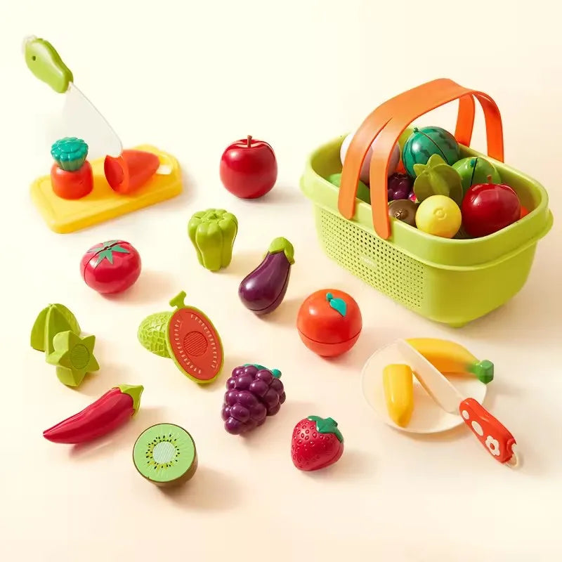 23 Piece Fruit and Vegetable Cutting Play Set