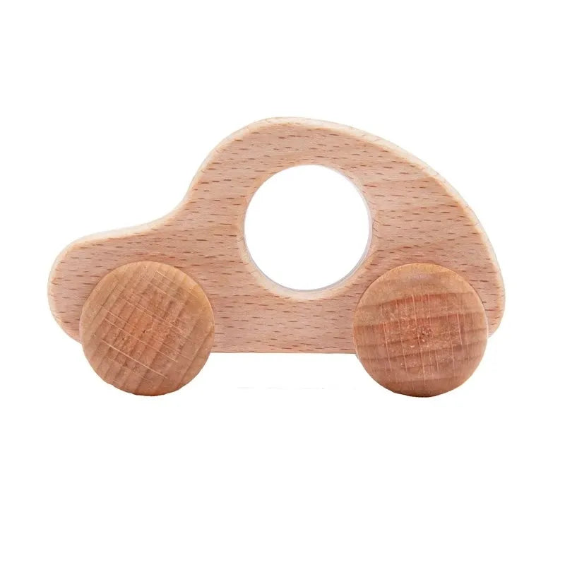 Wooden Push Along Vehicle Toy for Kids Ages 3 Plus