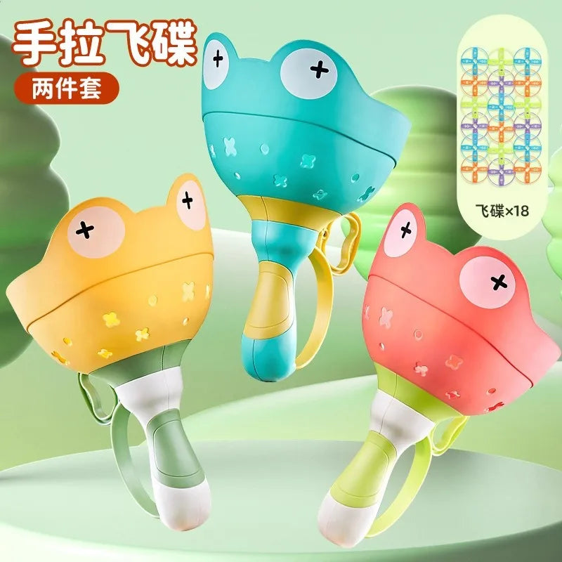 Cartoon Hand Pull Flying Disc Toy for Kids
