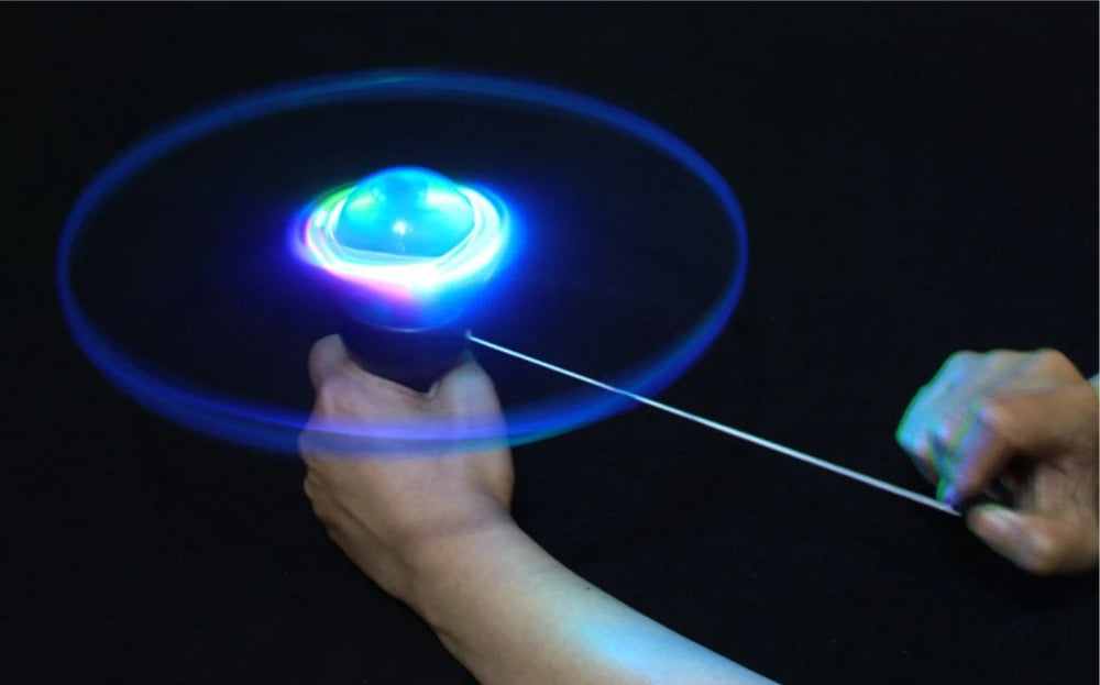 Luminous Pull String Flying Disc Toy for Kids