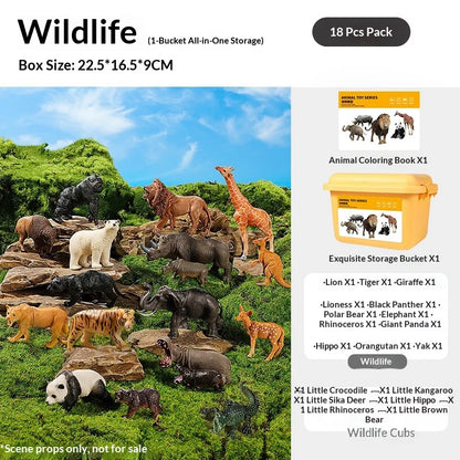 Realistic Farm and Wild Animal Figure Set