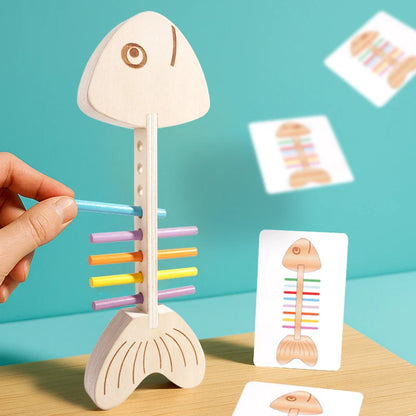 Wooden Fish Color Matching Balance Game for Kids