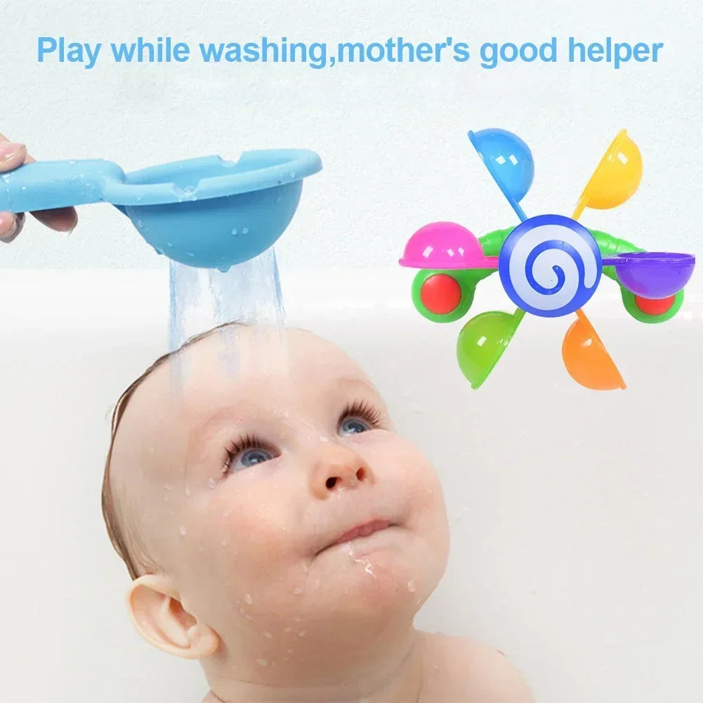 Rainbow Suction Cup Bath Waterwheel Toy