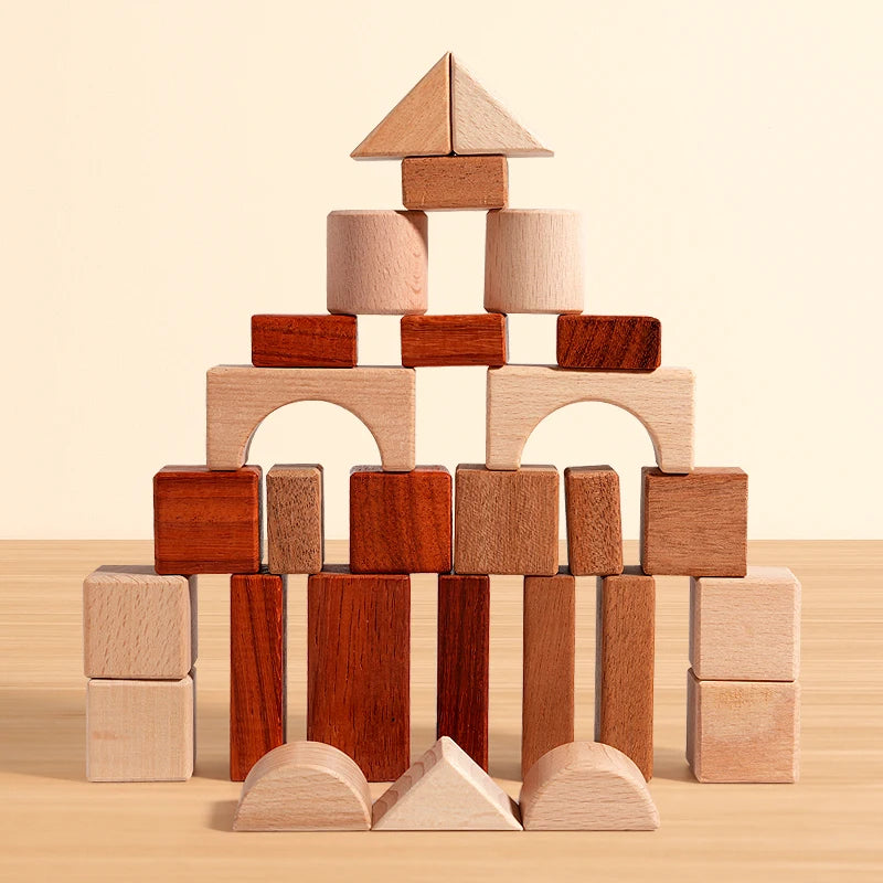 29 Piece Wooden Building Block Set for Kids