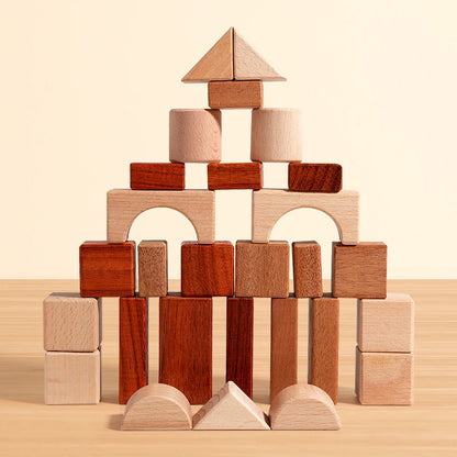 29 Piece Wooden Building Block Set for Kids