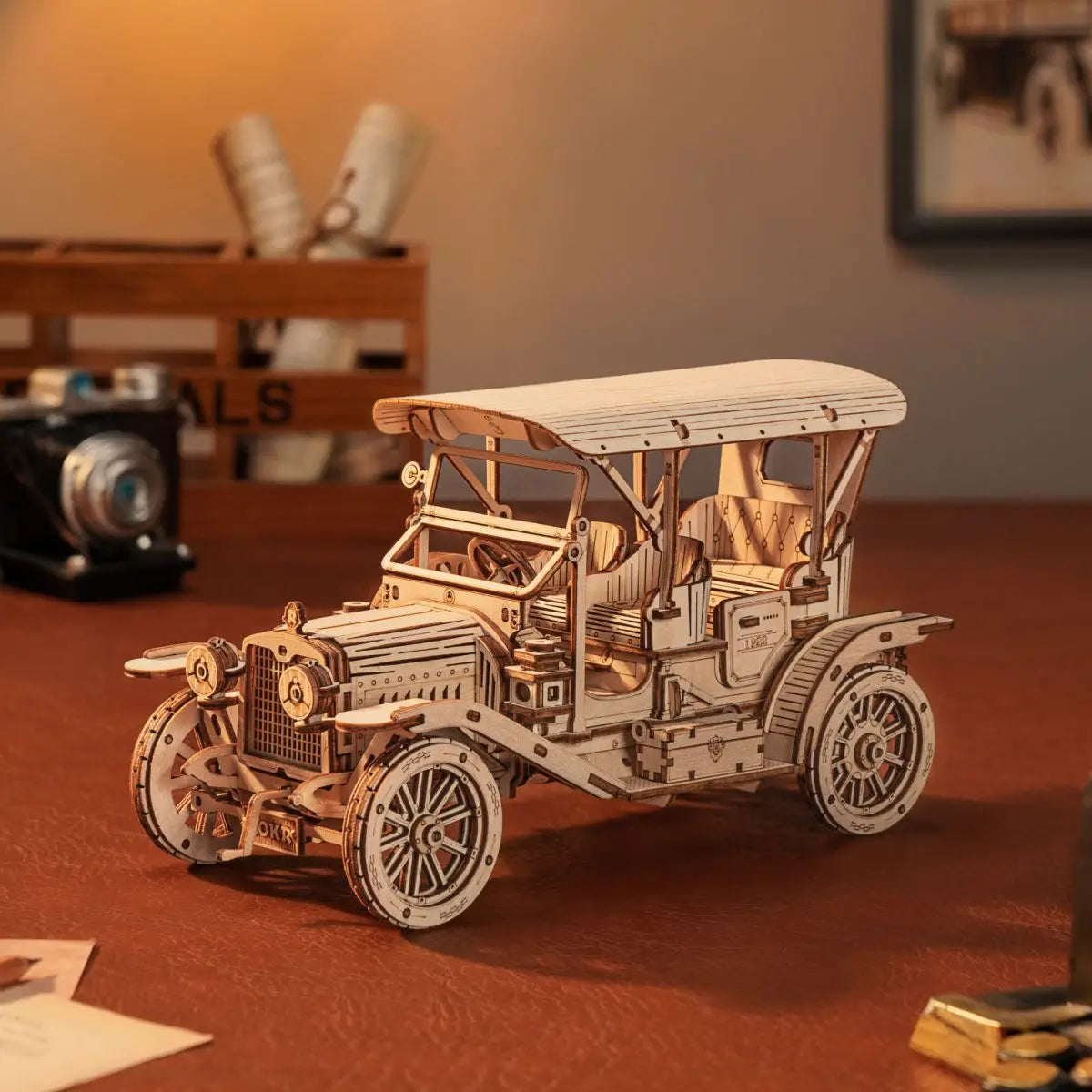 298 Piece Wooden Vintage Car 3D Model Puzzle