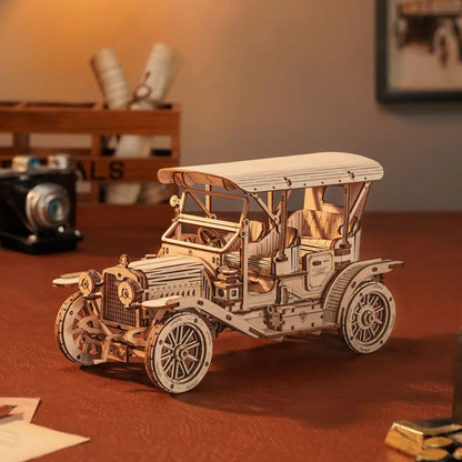 298 Piece Wooden Vintage Car 3D Model Puzzle