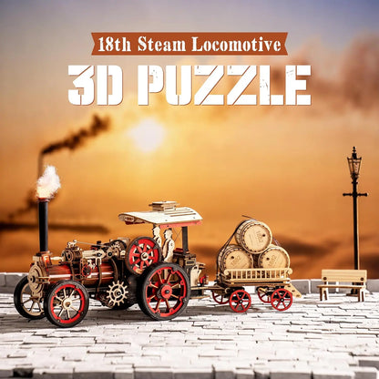 Robotime 469 Piece Mechanical Steam Locomotive 3D Wooden Puzzle
