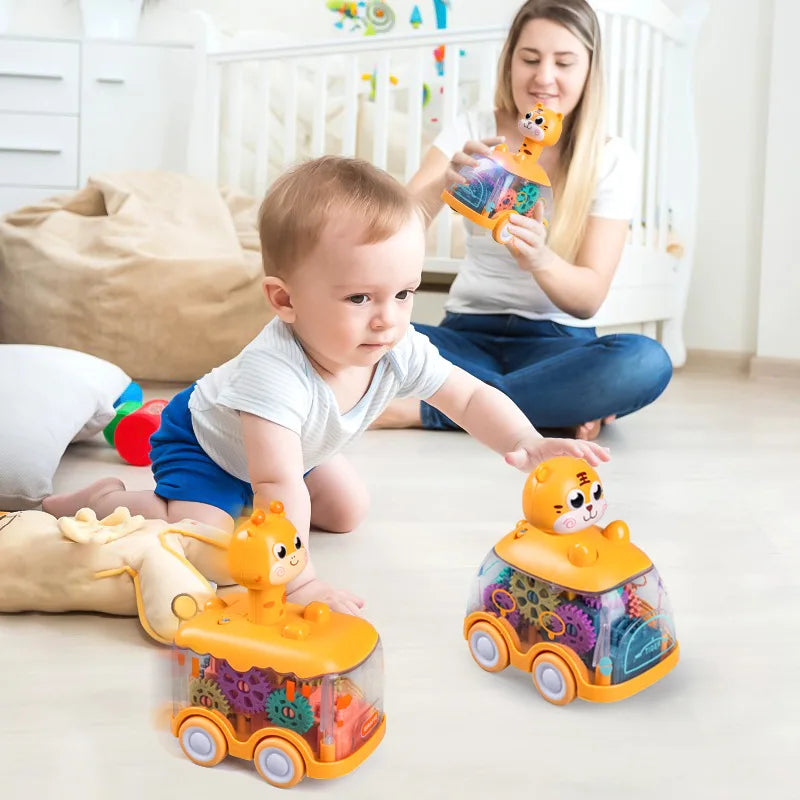 Light Up Press and Go Animal Car Toy