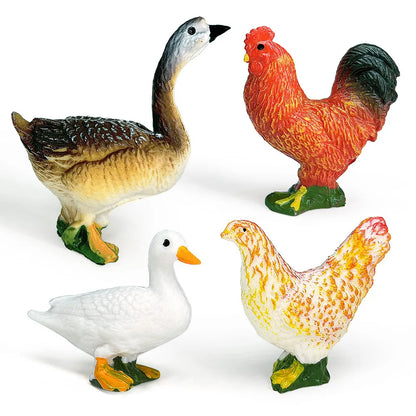 12 Piece Farm and Poultry Animal Figure Set