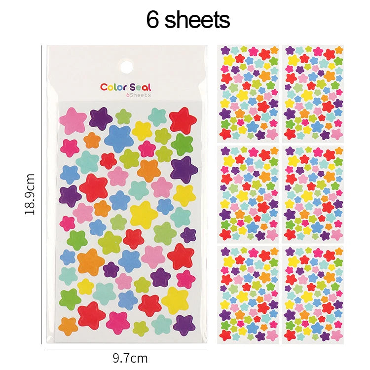 6 Sheet Colorful Craft Sticker Set for Kids
