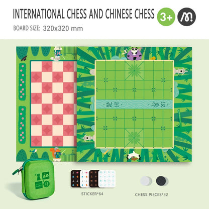 Portable 2-in-1 Animal Board Game Set for Kids