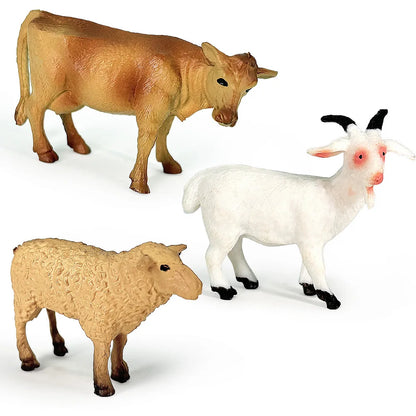 12 Piece Farm and Poultry Animal Figure Set