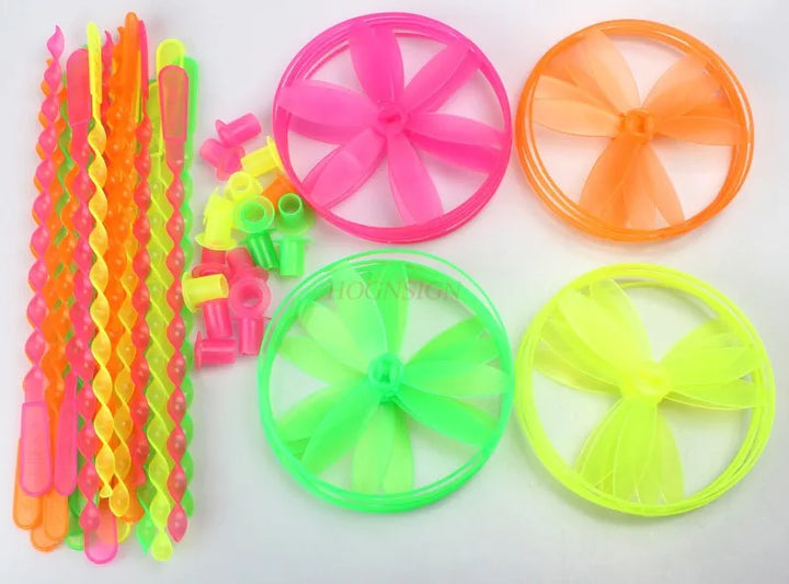 40 Piece Hand Push Flying Propeller Toy Set