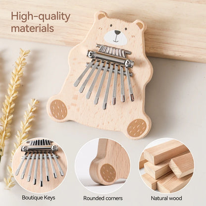 Wooden Bear Thumb Piano Musical Toy for Kids