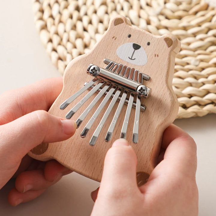 Wooden Bear Thumb Piano Musical Toy for Kids