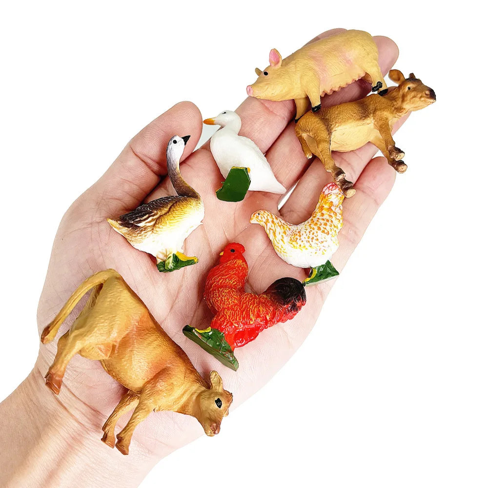 12 Piece Farm and Poultry Animal Figure Set
