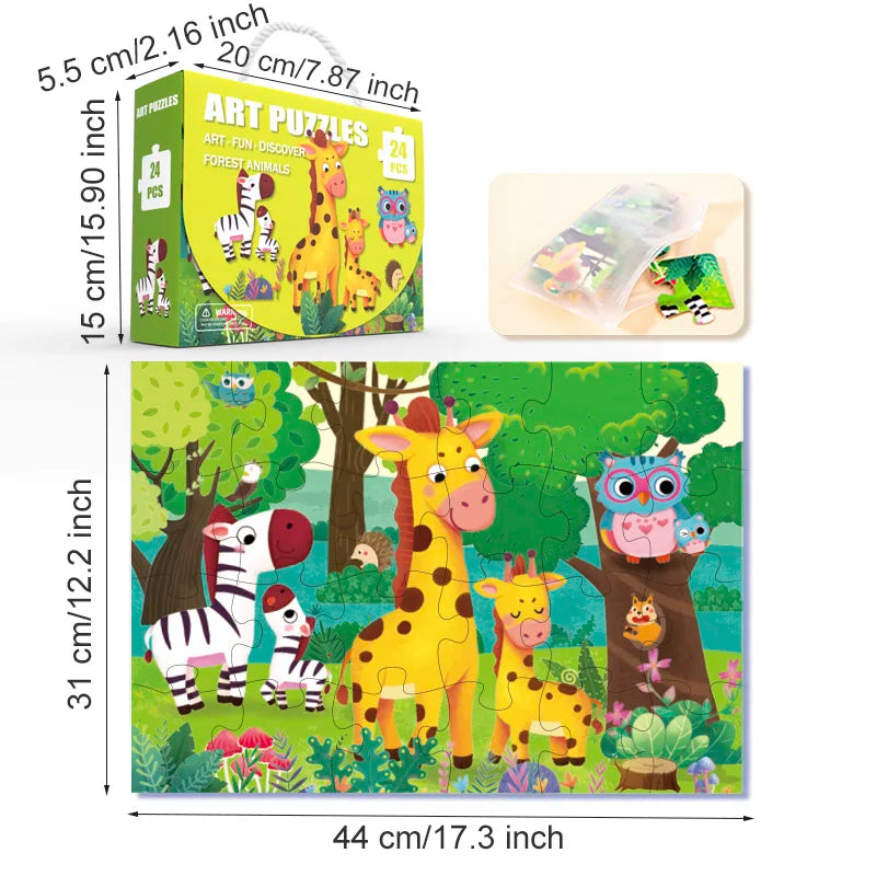 24-Piece Portable Puzzle Set for Kids