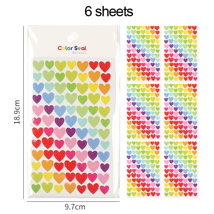 6 Sheet Colorful Craft Sticker Set for Kids
