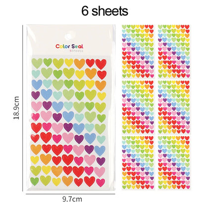 6 Sheet Colorful Craft Sticker Set for Kids