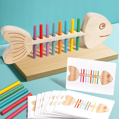 Wooden Fish Color Matching Balance Game for Kids