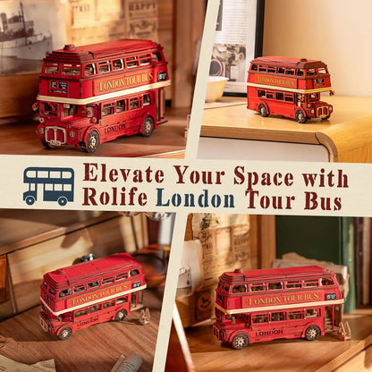 255 Piece Wooden London Bus 3D Model Puzzle
