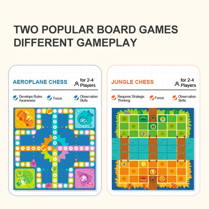 Portable 2-in-1 Animal Board Game Set for Kids