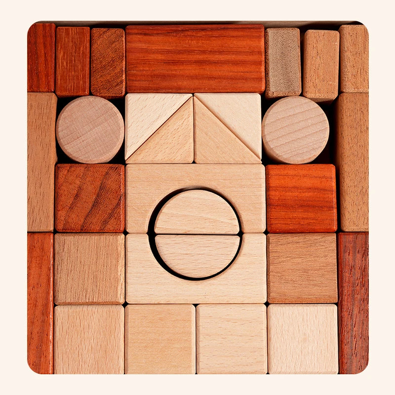 29 Piece Wooden Building Block Set for Kids