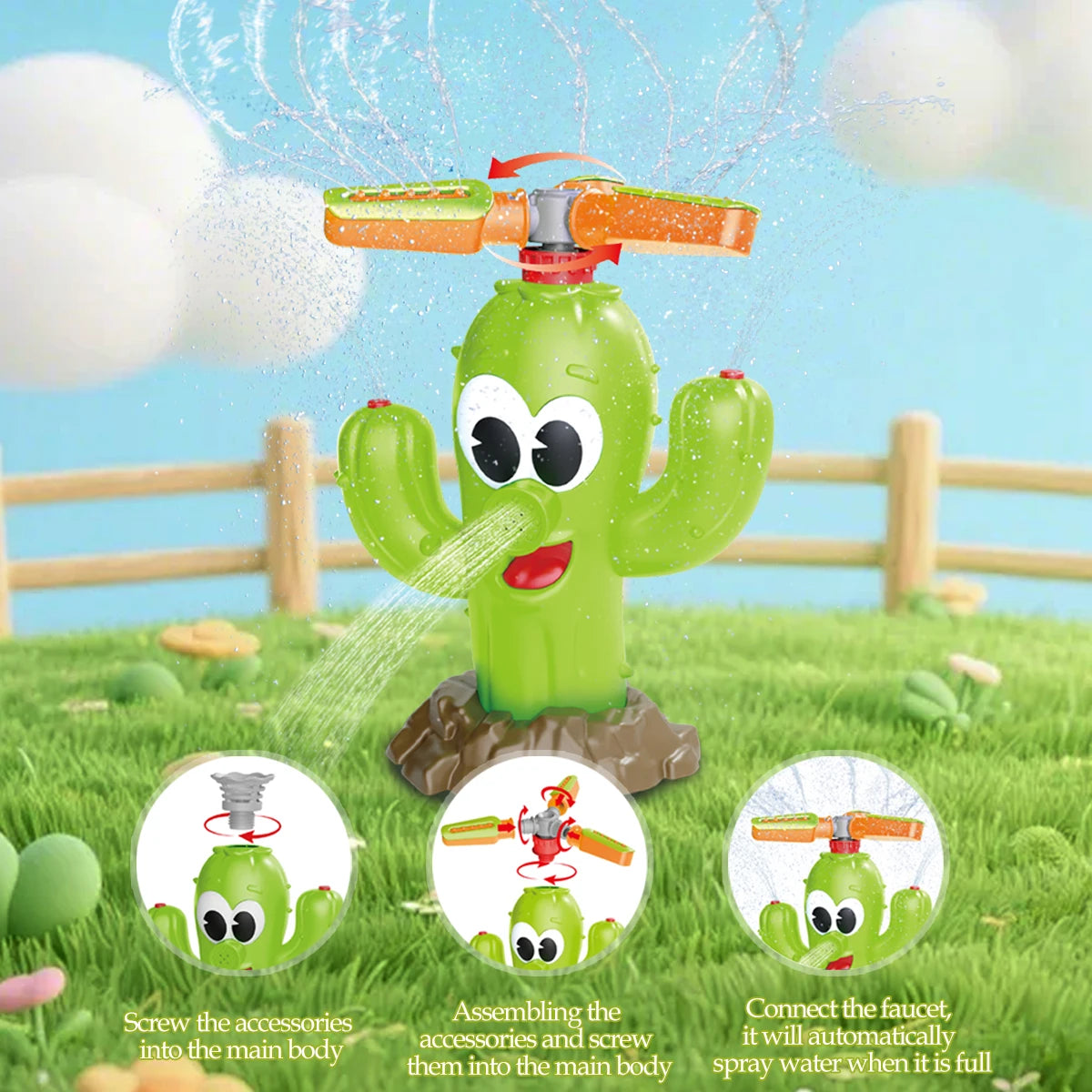 Cactus Sprinkler Toy for Outdoor Water Play