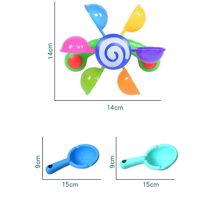 Rainbow Suction Cup Bath Waterwheel Toy