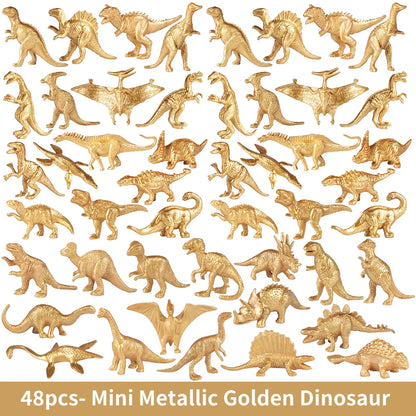 48 Piece Golden Dinosaur Figure Set
