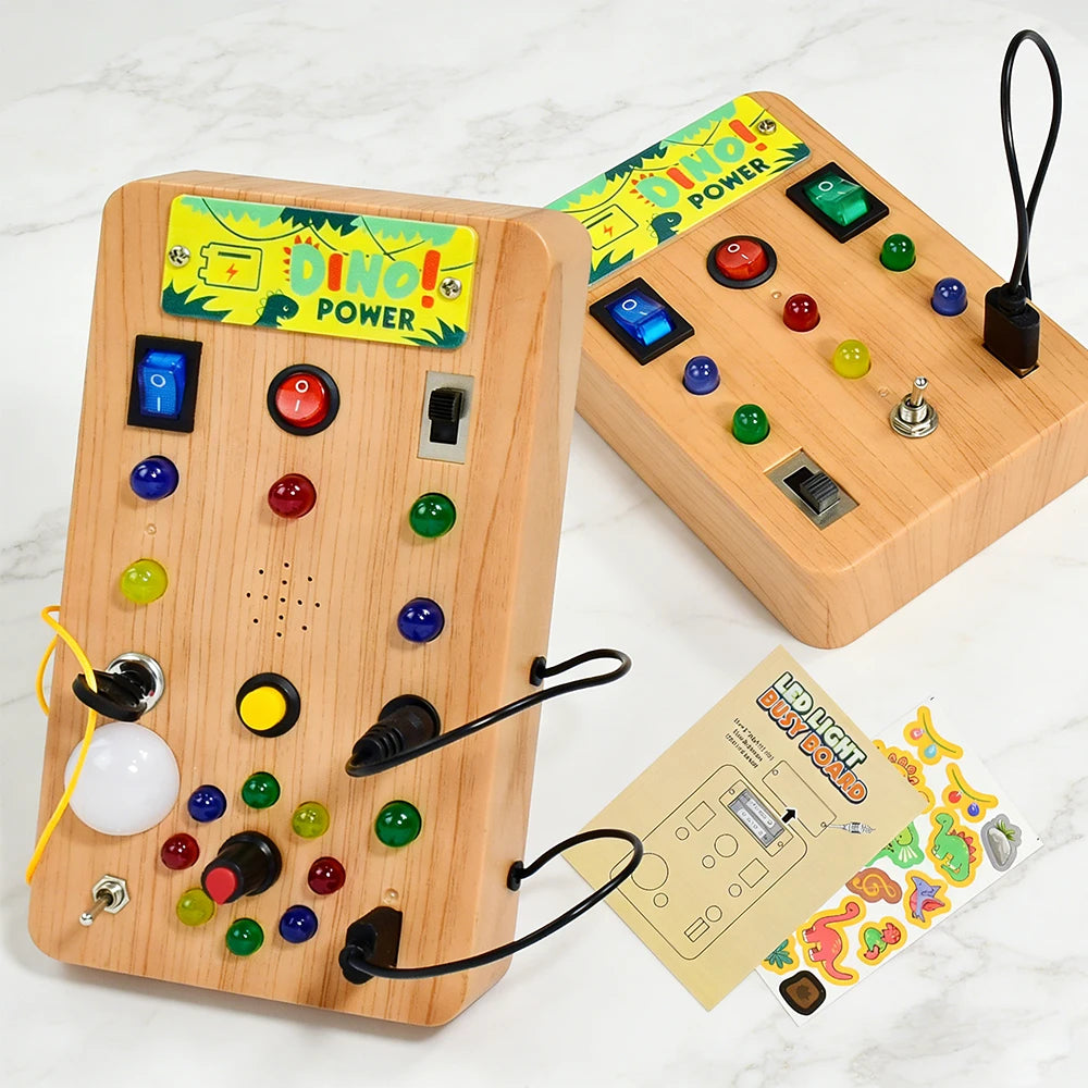 LED Switch Busy Board for Kids Ages 3 Plus