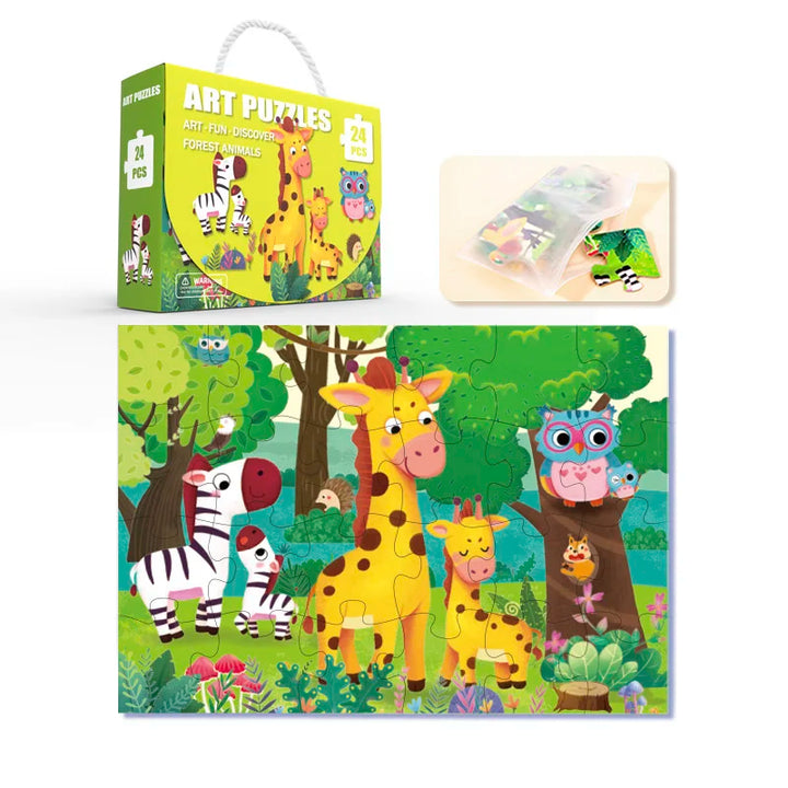 24-Piece Portable Puzzle Set for Kids