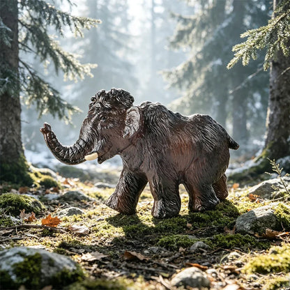 Realistic Woolly Mammoth and Elephant Animal Figure