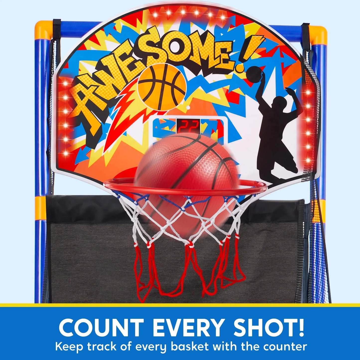 Adjustable Basketball Hoop Set for Kids Ages 3 to 12
