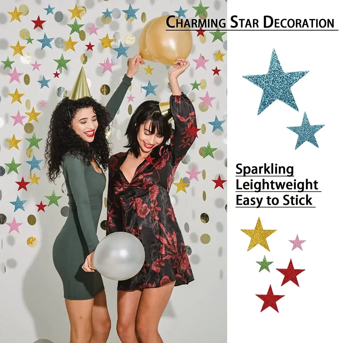 70 Piece Glitter Foam Star Sticker Set for Kids Crafts