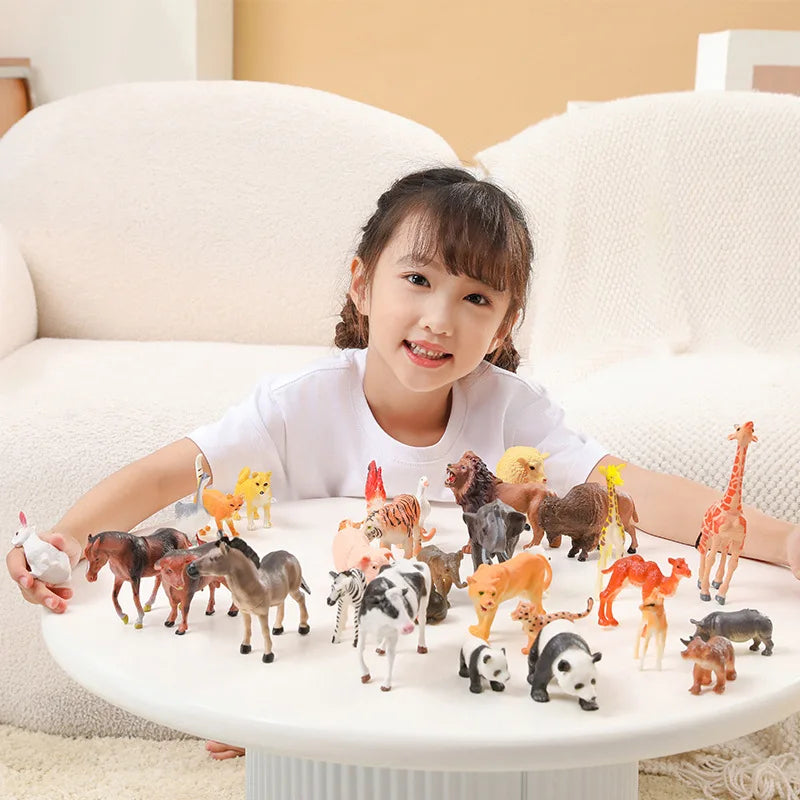 Realistic Farm and Wild Animal Figure Set