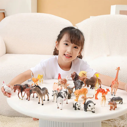 Realistic Farm and Wild Animal Figure Set