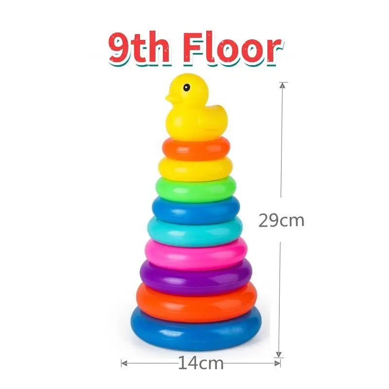 Rainbow Duck Ring Stacking Tower for Kids