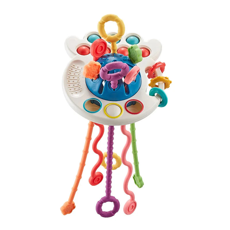 Suction Spinner and Pull-String Sensory Toy for Babies