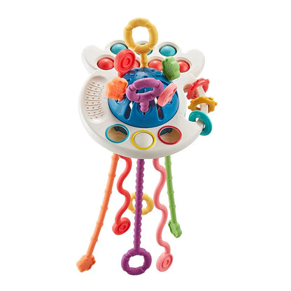 Suction Spinner and Pull-String Sensory Toy for Babies