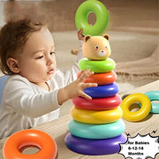 Rainbow Duck Ring Stacking Tower for Kids