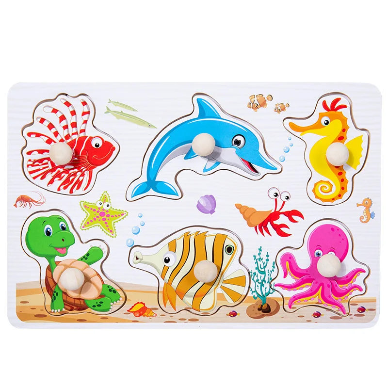 Wooden 3D Matching Puzzle Board for Kids