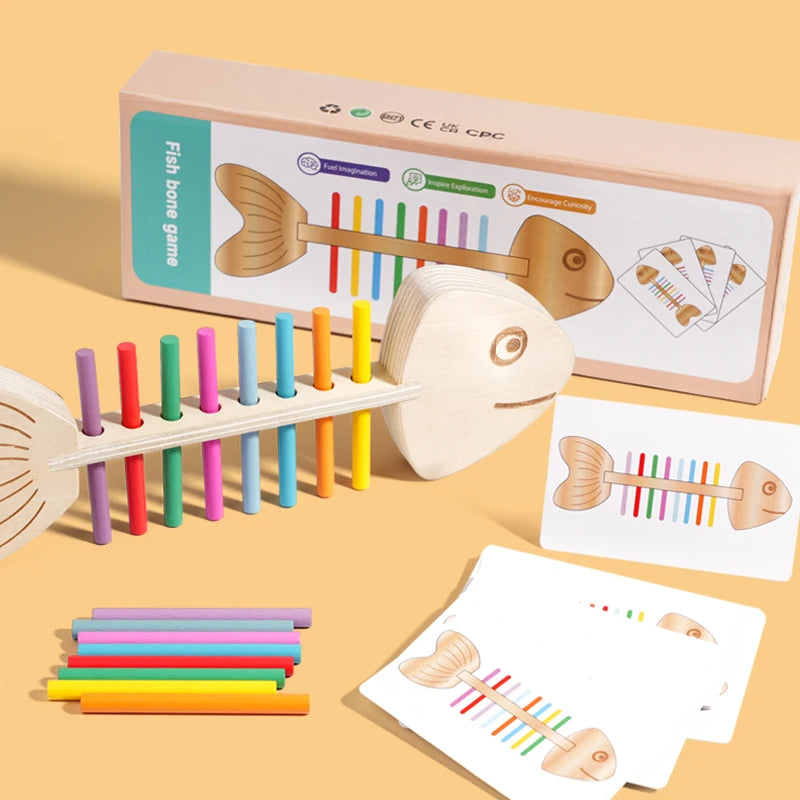 Wooden Fish Color Matching Balance Game for Kids