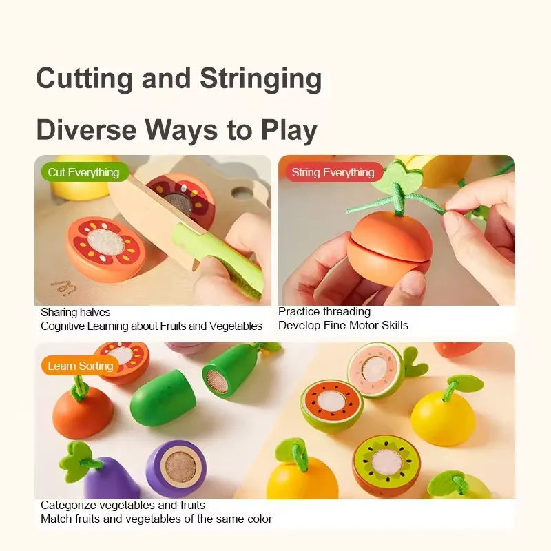 23 Piece Fruit and Vegetable Cutting Play Set