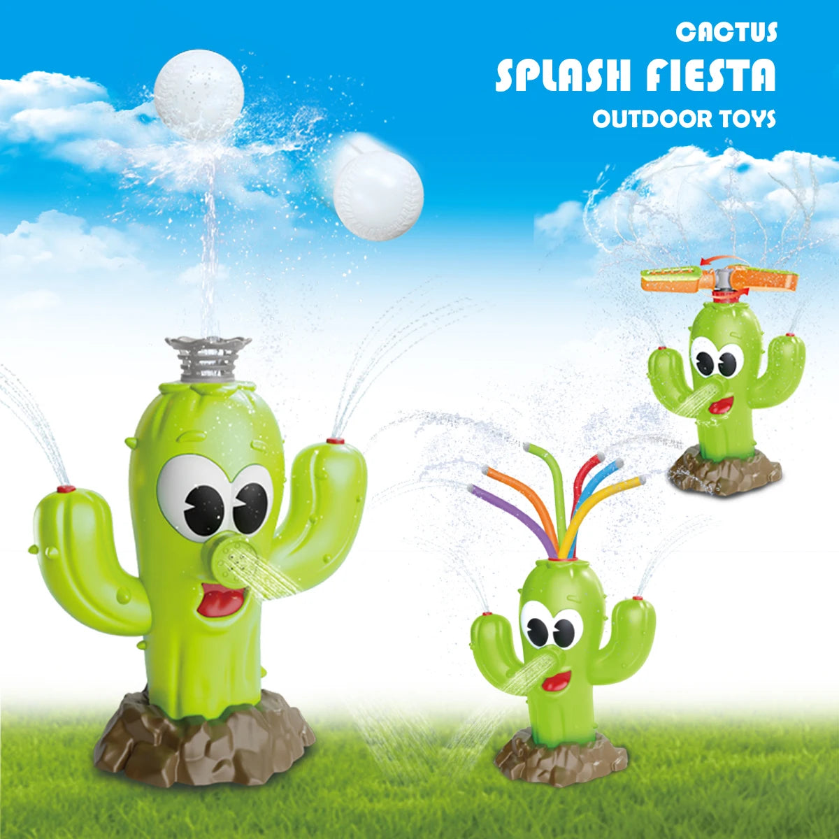 Cactus Sprinkler Toy for Outdoor Water Play