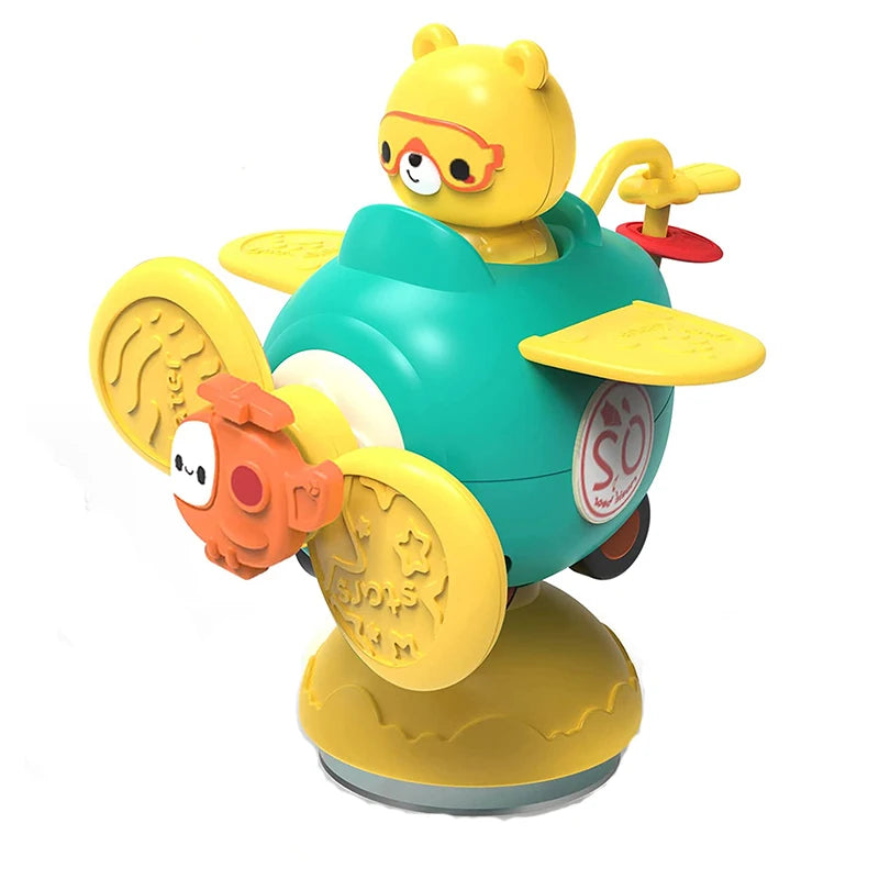 Suction Spinner and Pull-String Sensory Toy for Babies