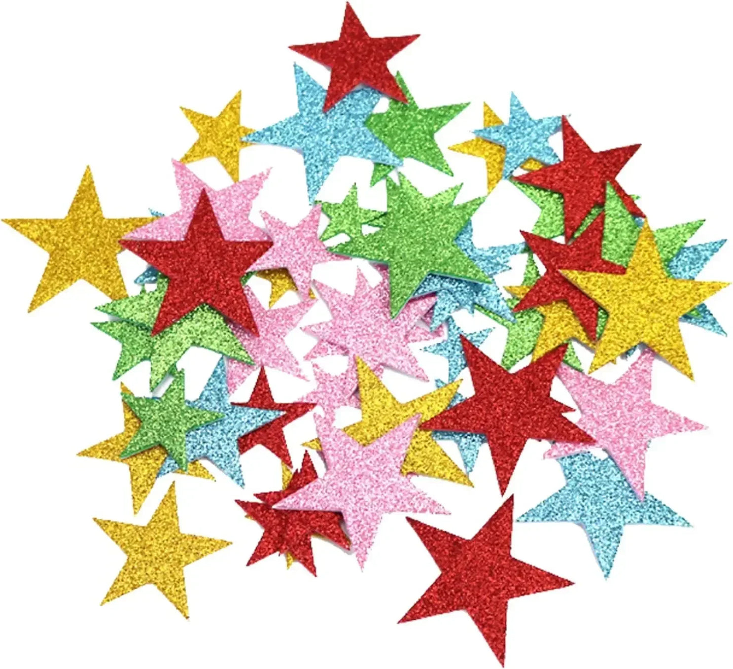 70 Piece Glitter Foam Star Sticker Set for Kids Crafts
