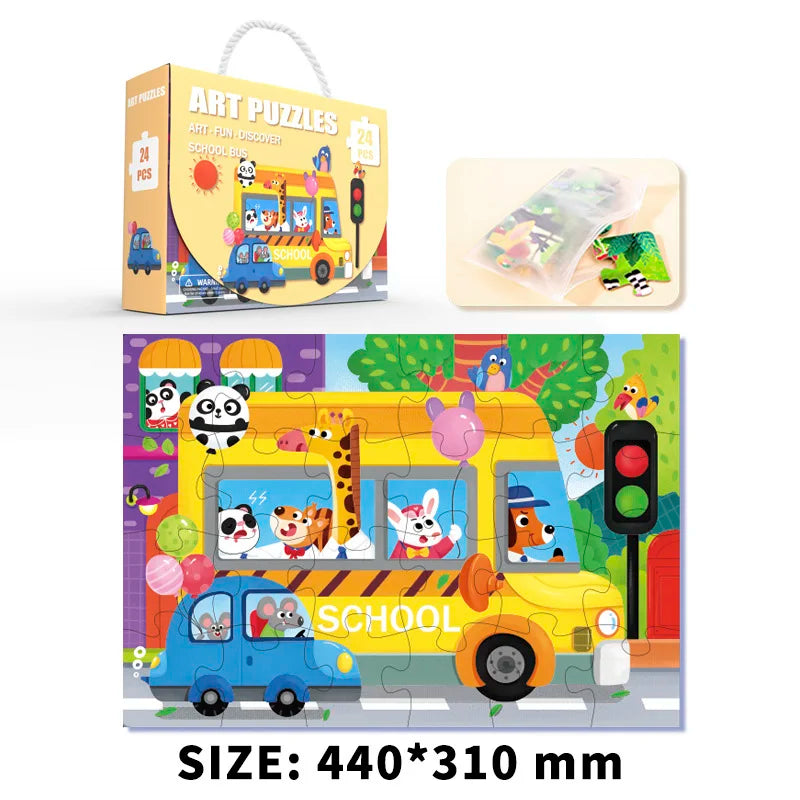 24-Piece Portable Puzzle Set for Kids
