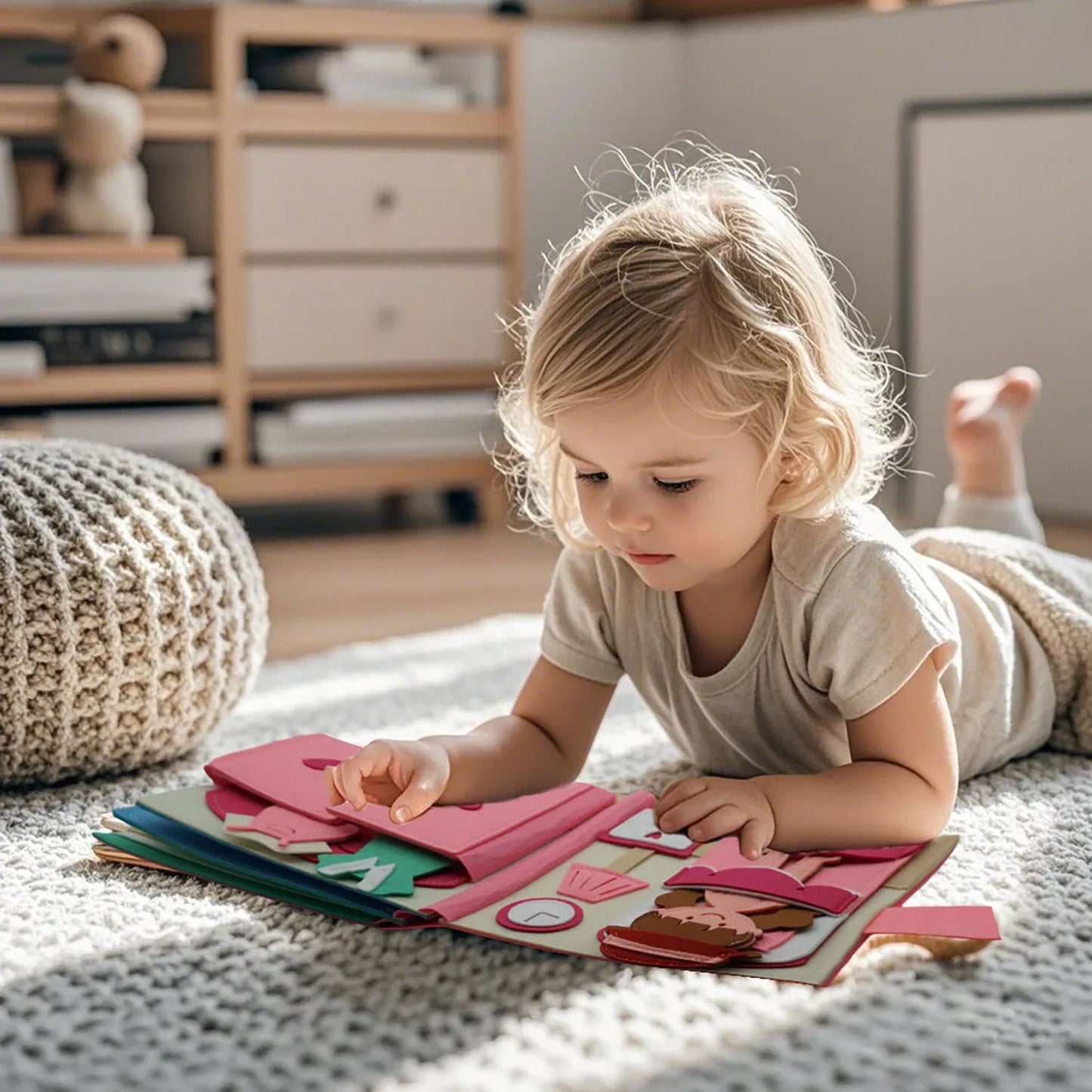 Montessori Sensory Quiet Felt Book Doll House Activity Book for Kids
